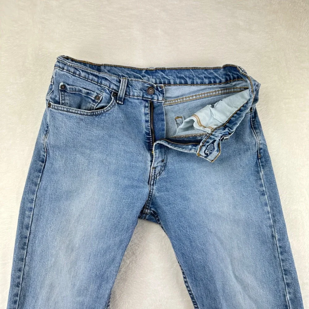 Levi's Jeans Mens 505 Regular Fit W34 L32 Blue Straight Leg Denim Cotton‎